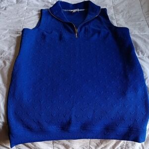 Umgee Cobalt Blue Textured Knit Sweater Vest
